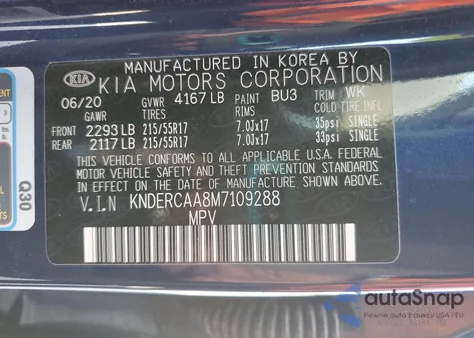 2021 Kia Seltos Ex from USA, damaged, VIN KNDERCAA8M7109288
